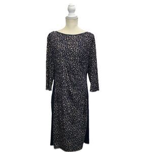 Ralph Lauren Sheath Ruched 3/4 Sleeve Abstract  Print  Contrast Side  Panels 16